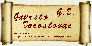 Gavrilo Doroslovac vizit kartica
